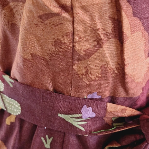 🏷️MODCLOTH PRINCESS HIGHWAY Equestrian Puff Sleeve Linen Cotton Midi Dress Sz 8 - Picture 7 of 13